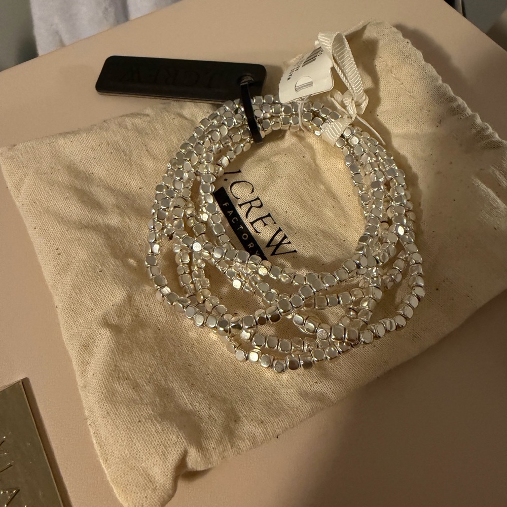 J.Crew Silver Beaded Bracelet